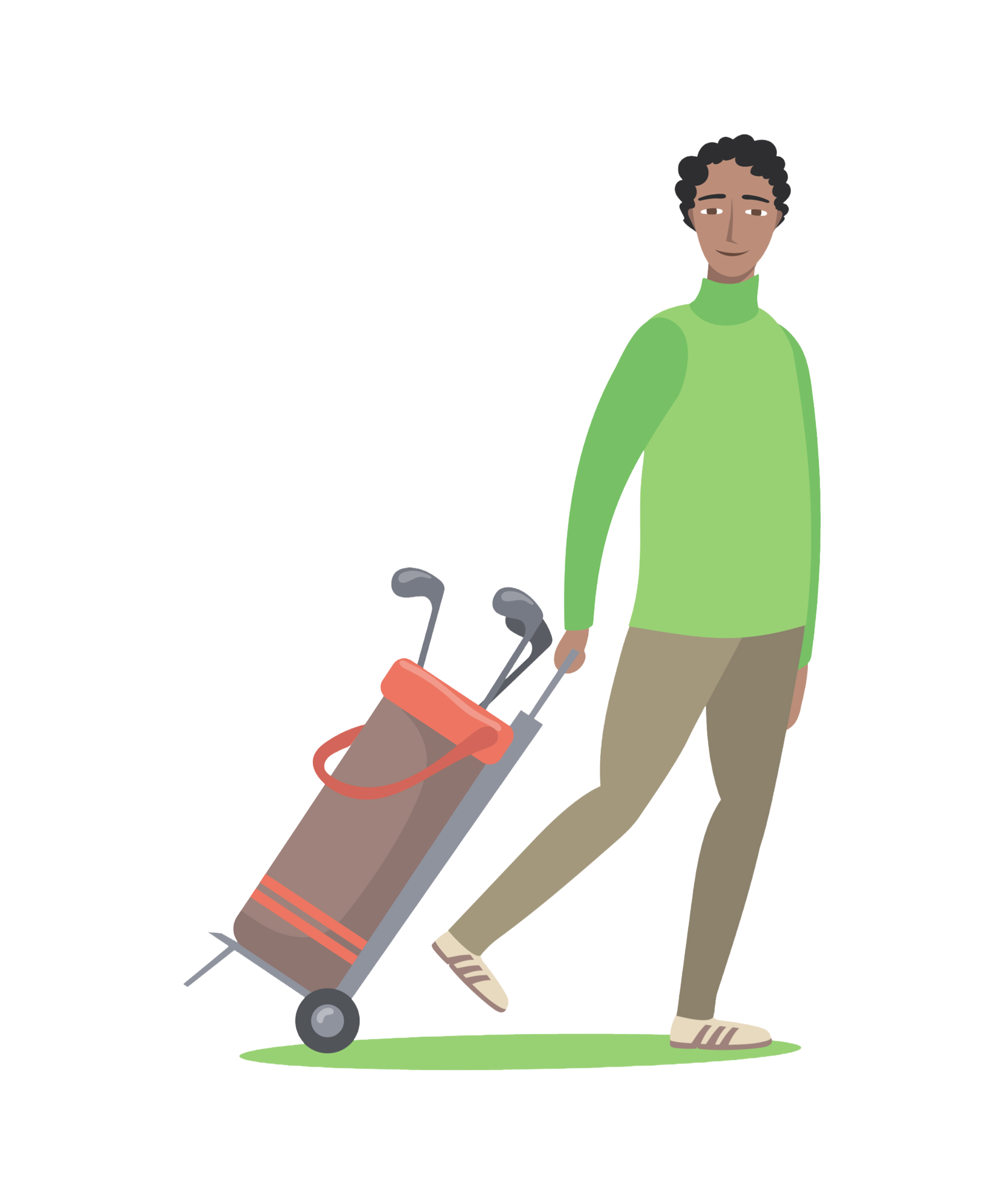 Golfer pulling bag-1